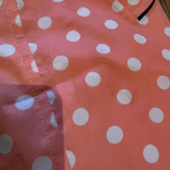 Bcbg coral polkat dot trench jacket 100% silk size 6 - Picture 4 of 12